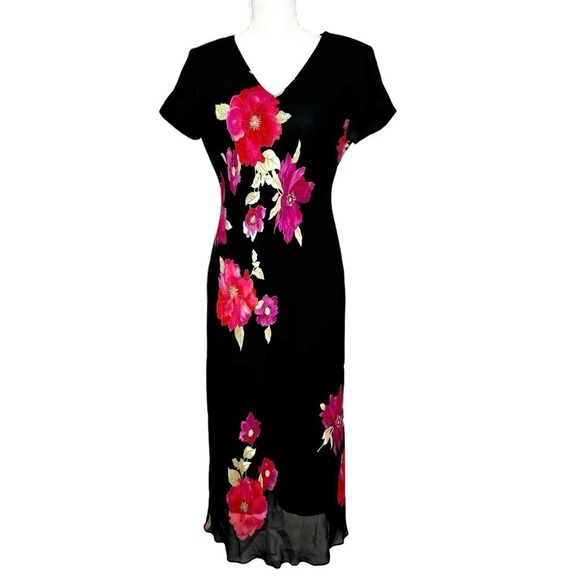 Evan Picone Black Lined Dress Size 10 - Picture 1 of 8